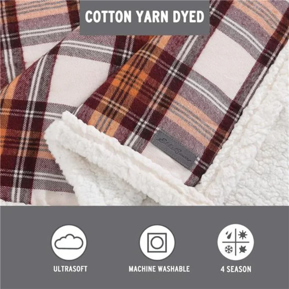 Brown Throw Blanket Reversible Sherpa Fleece Bedding‎ Home Decor for All Seasons